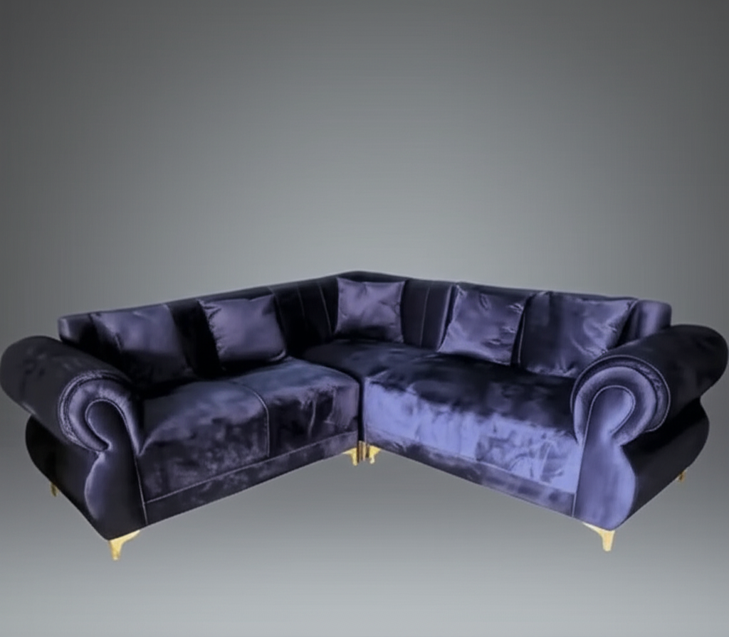 Purple Velvet Corner Sectional